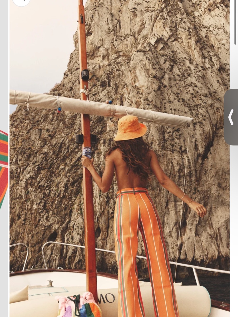 High-Rise Orange Stripe Wide-Leg Pants - Picture 2 of 4